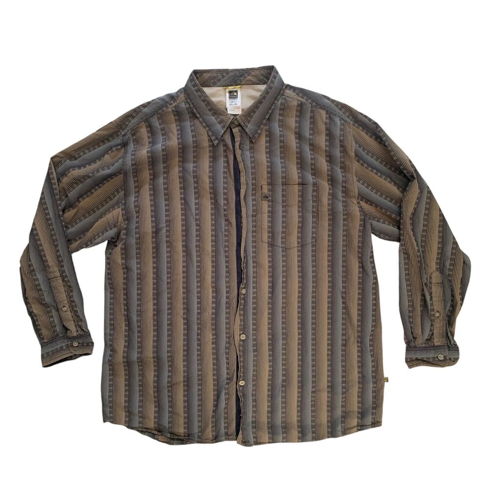 The North Face Men's Size XL Adult Striped Long Sleeve Button Up A5 Shirt